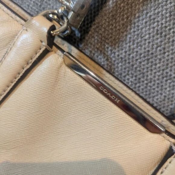 Coach Madison Mini Tote Saffiano Leather Tan Crossbody Satchel Handbag Purse Bag - Picture 7 of 16
